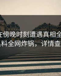 神秘人在傍晚时刻遭遇真相全网热议，黑料全网炸锅，详情查看