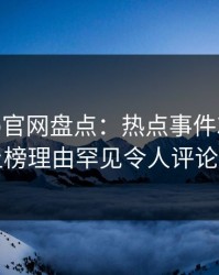 麻豆app官网盘点：热点事件3种类型，明星上榜理由罕见令人评论区沸腾