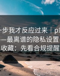 看到这一步我才反应过来｜p站网页版翻车了——最离谱的隐私设置，建议先收藏：先看合规提醒