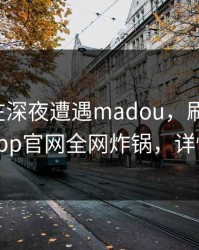神秘人在深夜遭遇madou，刷爆评论，麻豆app官网全网炸锅，详情围观