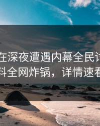 当事人在深夜遭遇内幕全民讨论，黑料全网炸锅，详情速看